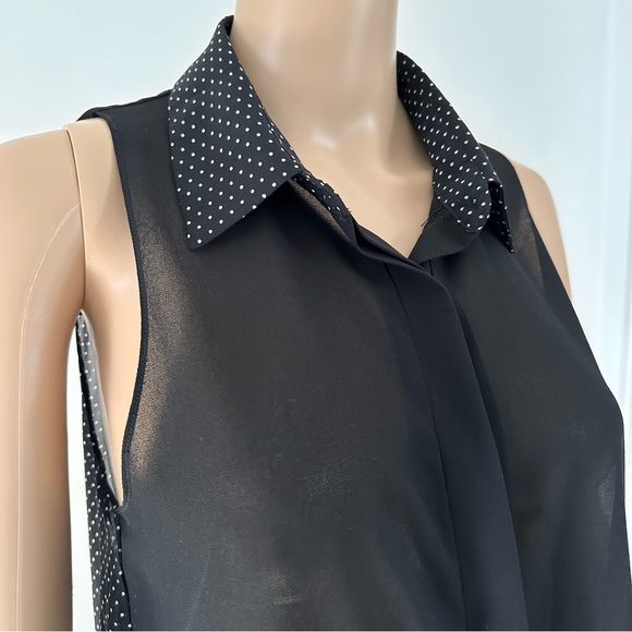 MINKPINK Sleeveless Semi Sheer Collared Blouse - Picture 4 of 13